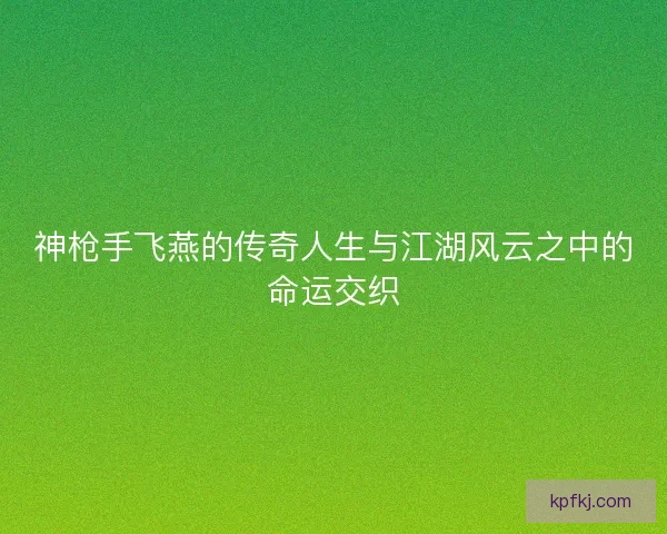 神枪手飞燕的传奇人生与江湖风云之中的命运交织